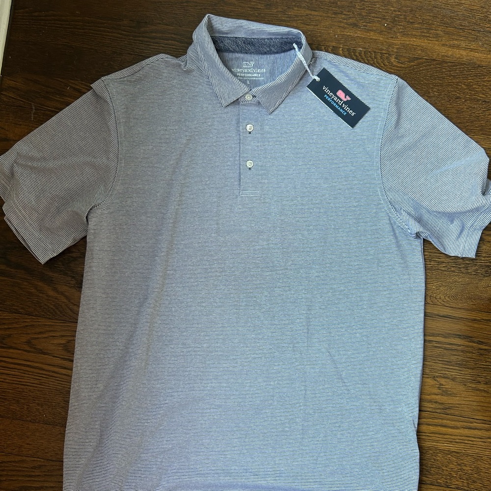 Vineyard Vines Performance Polo Shirt - Destin Blue Stripe